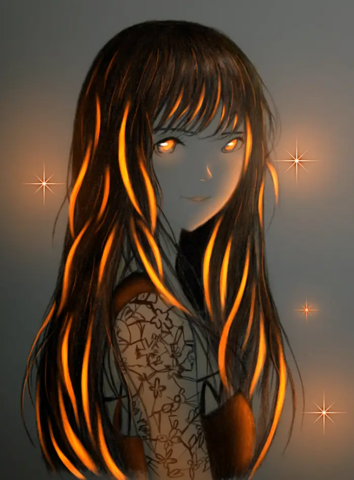 Anime Girl Glow Art