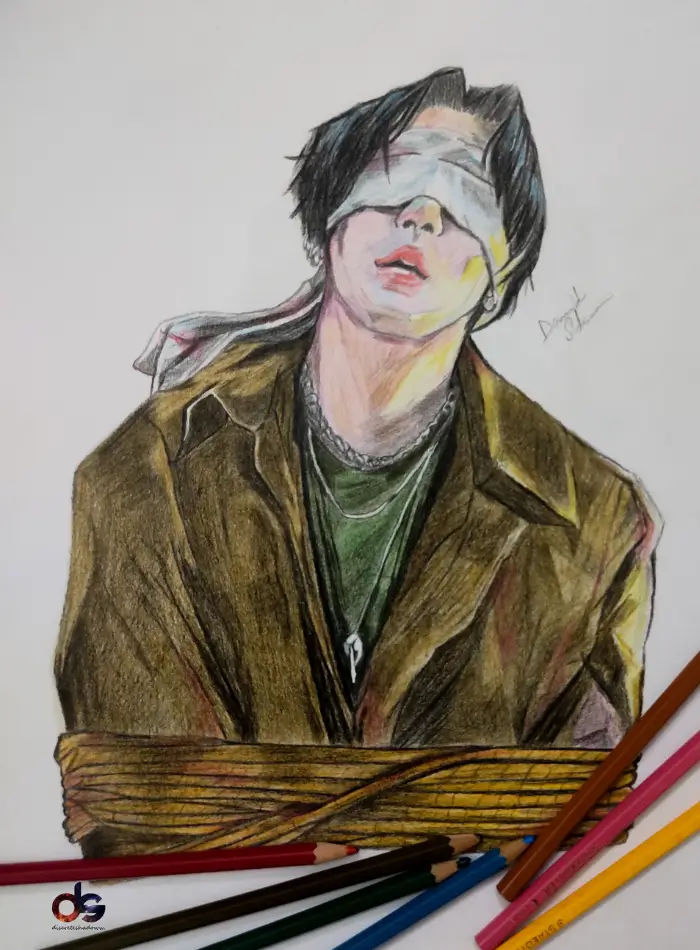 Suga Portrait Color Sketch